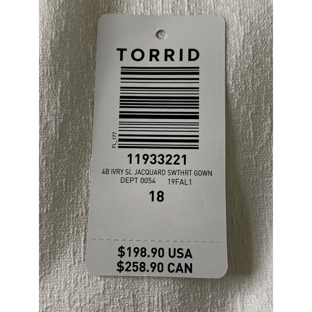 Torrid Ivory Jacquard Sweetheart Wedding Bride Gown Size 18 RZ10402 New Corset - Picture 2 of 16